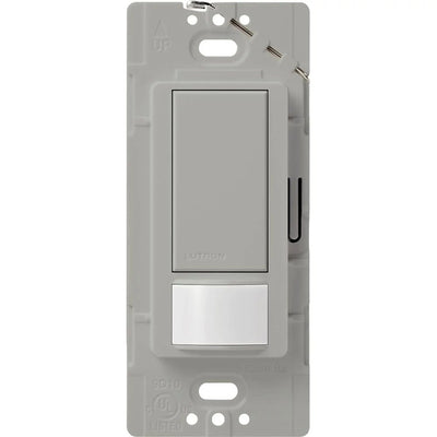 Lutron Maestro Motion Sensor Switch, Vacancy Only, Ground or Neutral Required, 2A Lighting, 120V, Single Pole, MS-VPS2-GR, Gray