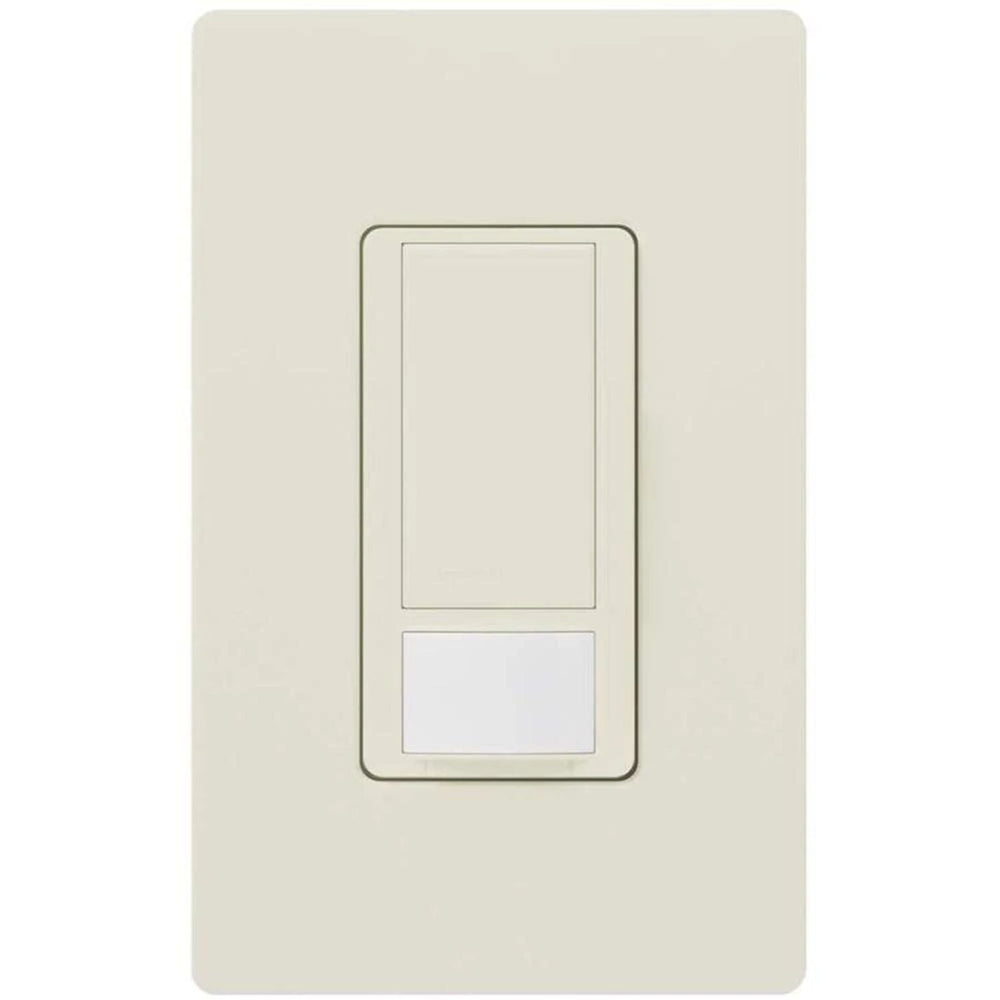 Lutron Maestro Motion Sensor Switch, Vacancy Only, Ground or Neutral Required, 2A Lighting, 120V, Single Pole, MS-VPS2H-LA, Light Almond