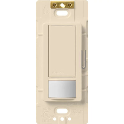 Lutron Maestro Motion Sensor Switch, Vacancy Only, Ground or Neutral Required, 5A Light,3A Fan,120V, Single/Multi-Location, MS-VPS5M-LA, Light Almond
