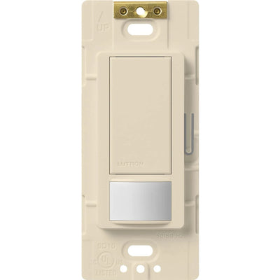 Lutron Maestro Motion Sensor Switch, Vacancy Only, Neutral Optional, 6A Light, 3A Fan, 120-277V, Single/Multi-Location, MS-OPS6M2-DV-LA, Light Almond
