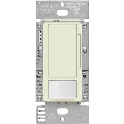 Lutron Maestro 0-10V Vacancy Sensor Dimmer Switch, 8A, Neutral Optional, 120-277V, Single Pole/Multi-Location, MS-Z101-V-BI, Biscuit