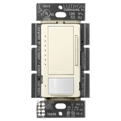 Lutron Maestro LED+ Motion Sensor Dimmer Switch, 150W LED, 120V, Single Pole/Multi-Location, MSCL-OP153M-BI, Biscuit