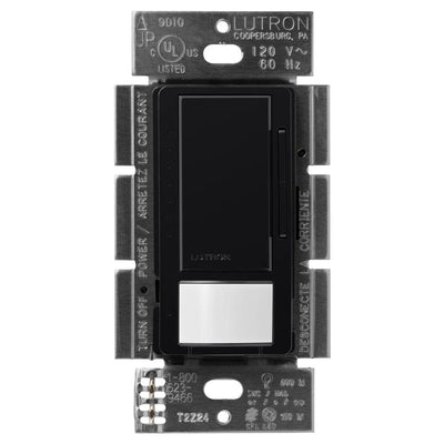 Lutron Maestro LED+ Motion Sensor Dimmer Switch, 150W LED, 120V, Single Pole/Multi-Location, MSCL-OP153M-BL, Black