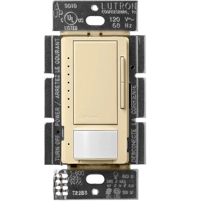 Lutron Maestro LED+ Motion Sensor Dimmer Switch, 150W LED, 120V, Single Pole/Multi-Location, MSCL-OP153MH-IV, Ivory
