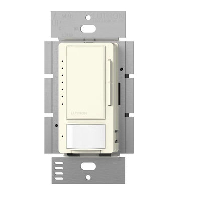 Lutron Maestro LED+ Motion Sensor Dimmer Switch, Vacancy Only, 150W LED, 120V, No Ground Required, Single Pole/Multi-Location, MSCL-OP153M-BI, Biscuit