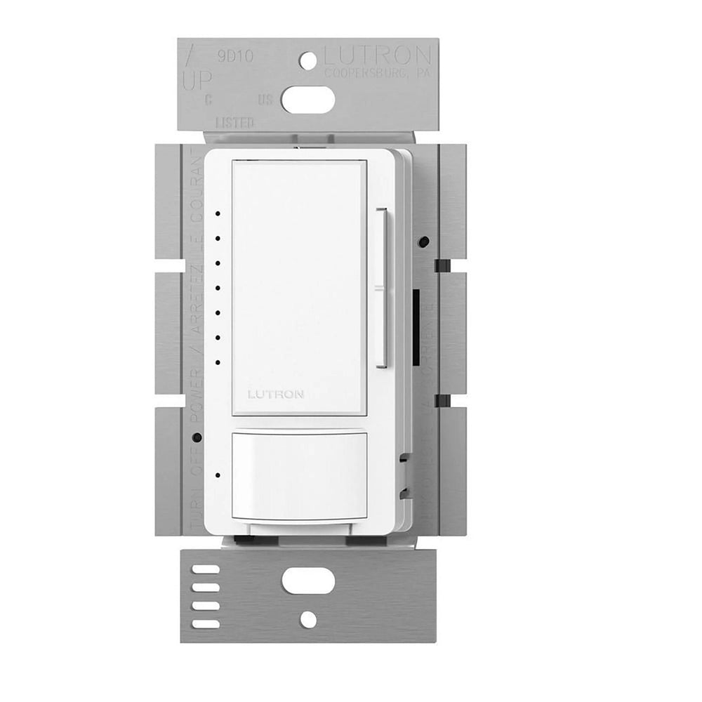 Lutron Maestro LED+ Motion Sensor Dimmer Switch, Vacancy Only, 150W LED, 120V, No Ground Required, Single Pole/Multi-Location, MSCL-OP153MH-WH, White