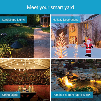 Lutron Caseta Weatherproof Outdoor Smart Plug for Landscape/String Lights, 15A Light or 1/2HP Motor, On/Off Switch, IP66 Rated, PD-15OUT-BL, Black