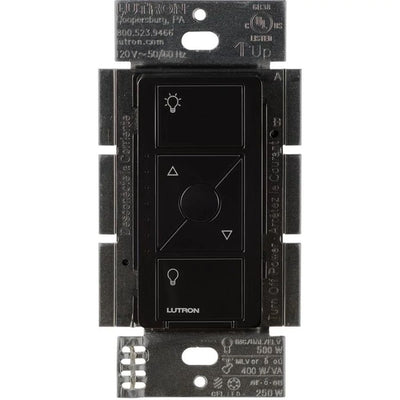 Lutron Caseta Original Smart Dimmer Switch for ELV+ Lighting, Phase Selectable, 250W LED/400VA MLV/500W ELV, Neutral Required, 120V, PD-5NE-BL, Black