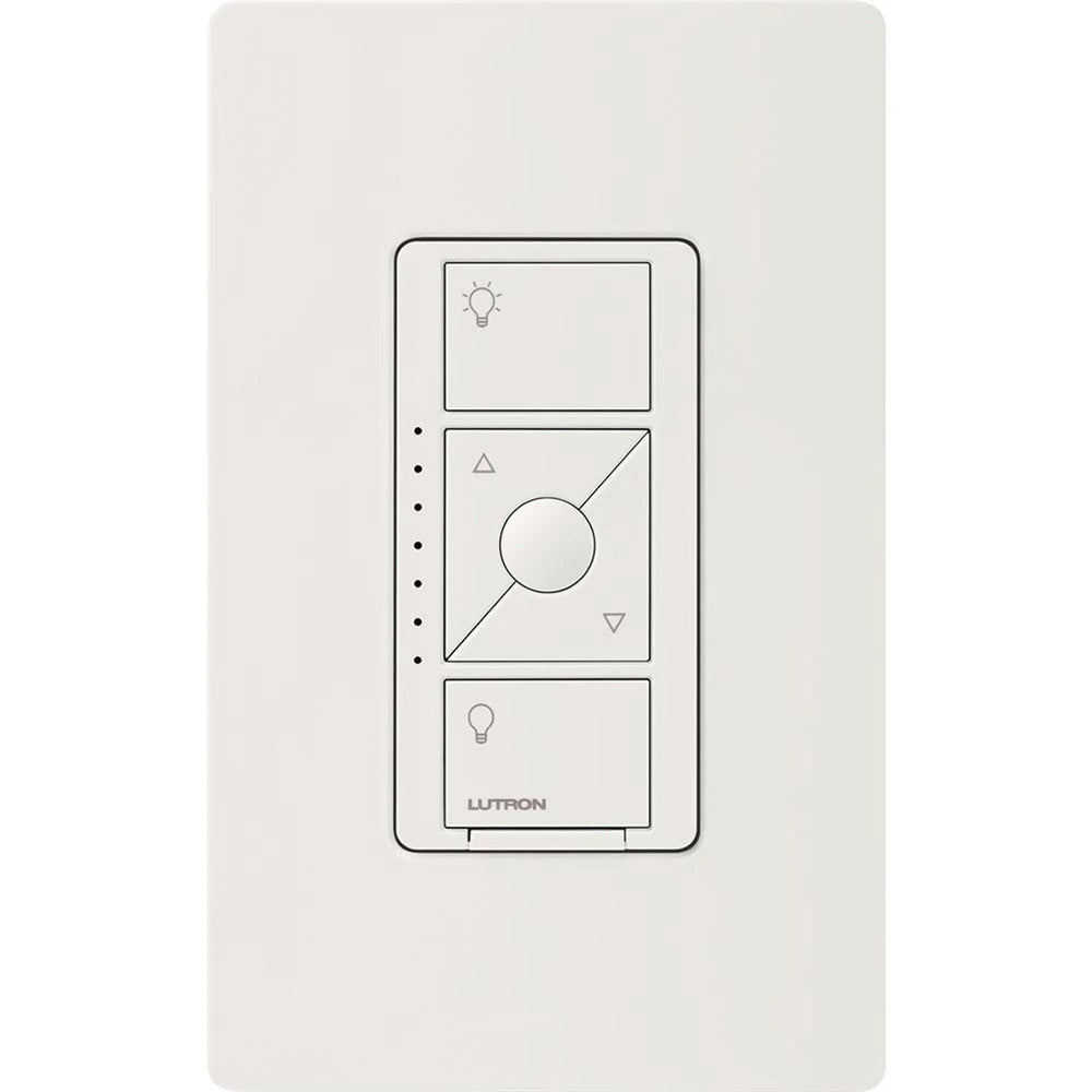 Lutron Caseta Original Smart Dimmer Switch for ELV+ Lighting, Phase Selectable, 250W LED/400VA MLV/500W ELV, Neutral Required, 120V, PD-5NE-WH, White