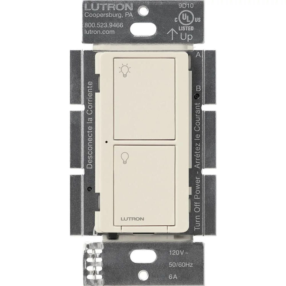 Lutron Caseta Original Smart Switch, 6A Light or 3.6A Fan, Neutral Required, 120V, PD-5ANS-LA, Light Almond