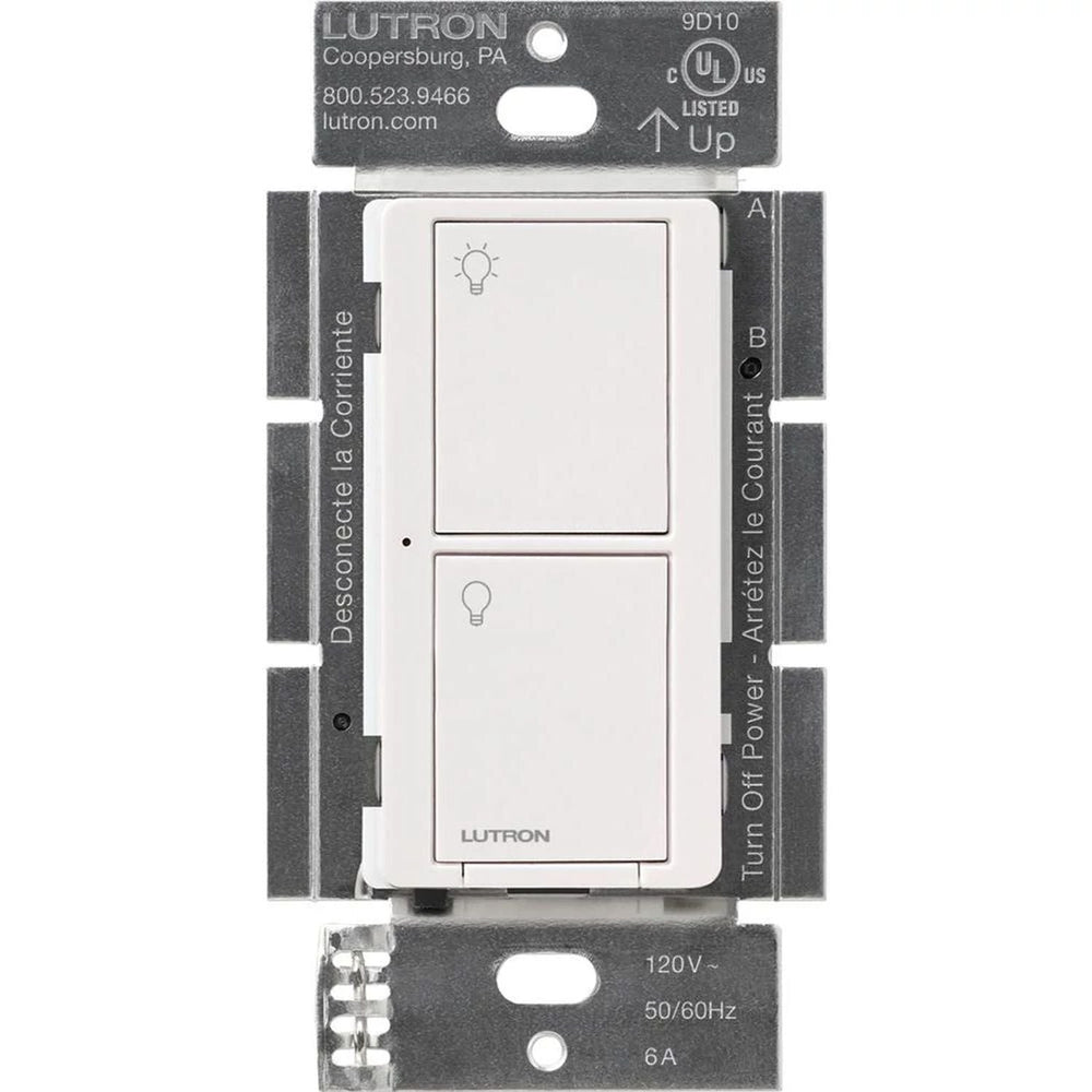 Lutron Caseta Original Smart Switch, 6A Light or 3.6A Fan, Neutral Required, 120V, PD-5ANS-WH, White
