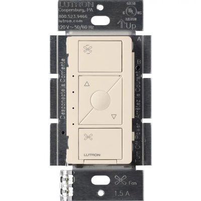 Lutron Caseta Original Smart Fan Speed Control Switch, 4-Speed, 1.5A Fan, Neutral Required, 120V, PD-FSQN-LA, Light Almond