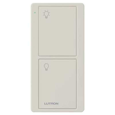 Lutron 2-Button Pico Smart Remote, with Light Icons, PJ2-2B-GLA-L01, Light Almond