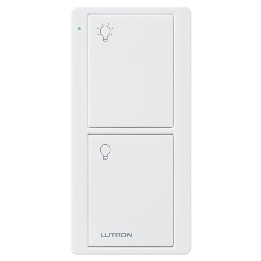 Lutron 2-Button Pico Smart Remote, with Light Icons, PJ2-2B-GWH-L01, White