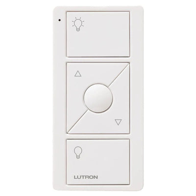 Lutron Original 3-Button Pico Smart Remote with Raise/Lower and Preset, with Light Icons, UPJ2-3BRL-WH-L01, White, BAA Compliant