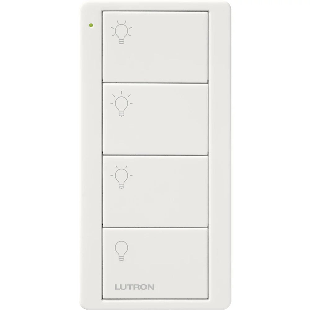Lutron 4-Button, Scene Control, Pico Smart Remote, with Light Icons, PJ2-4B-WH-L31, White