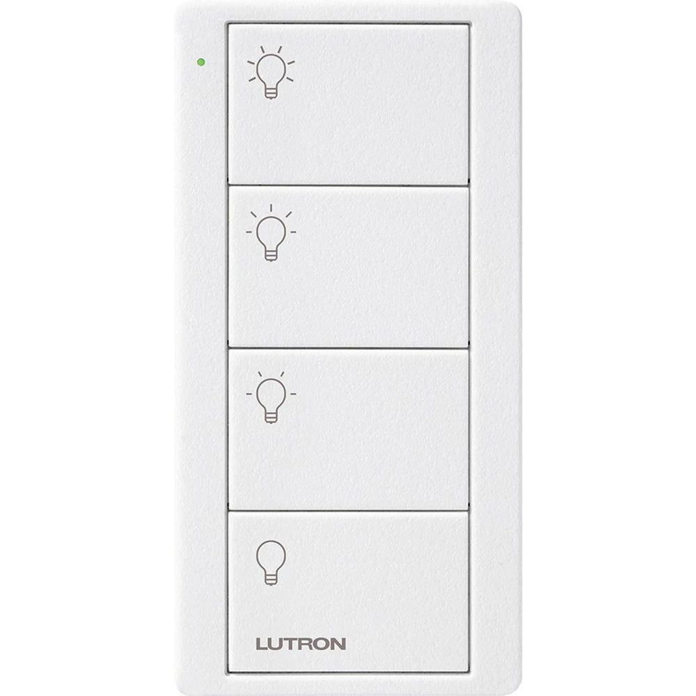 Lutron 4-Button, Scene Control, Pico Smart Remote, with Light Icons, PJ2-4B-TSW-L31, Snow White