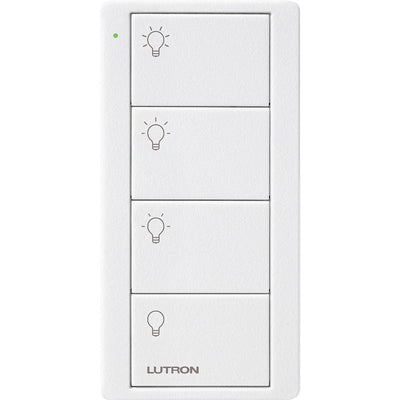 Lutron 4-Button, Scene Control, Pico Smart Remote, with Light Icons, PJ2-4B-TSW-L31, Snow White