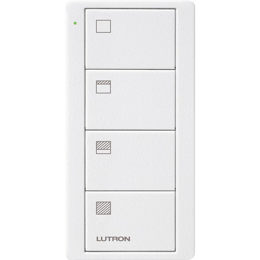Lutron 4-Button, 2 Group Control, Pico Smart Remote, with Light Icons, PJ2-4B-TSW-L21, Snow White