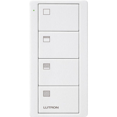 Lutron 4-Button, 2 Group Control, Pico Smart Remote, with Light Icons, PJ2-4B-TSW-L21, Snow White