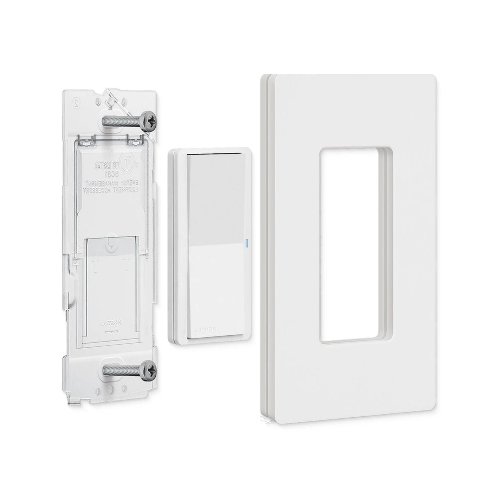 Lutron Pico Paddle Remote Wall-Mounting Kit, wireless on/off control for Lutron smart dimmers and switches, PJ2W-P2B-WH, White
