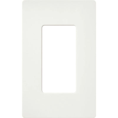 Lutron Claro 1 Gang Wall Plate for Decorator-Style Dimmers, Switches, and Outlets, Satin Finish, SC-1-GL, Glacier White