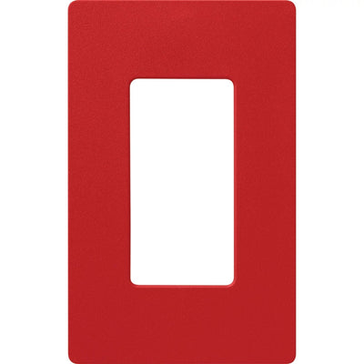 Lutron Claro 1 Gang Wall Plate for Decorator-Style Dimmers, Switches, and Outlets, Satin Finish, SC-1-SR, Signal Red