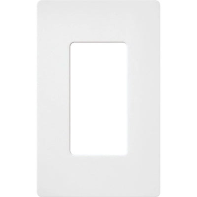 Lutron Claro 1 Gang Wall Plate for Decorator-Style Dimmers, Switches, and Outlets, Satin Finish, SC-1-SW, Snow White