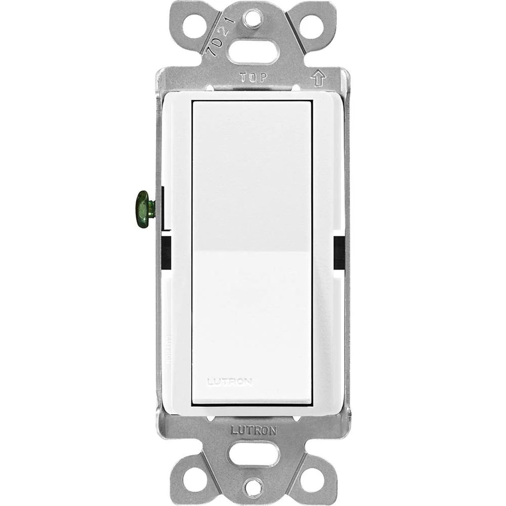 Lutron Claro Single Pole, On/Off Rocker Switch, 15A, Satin Finish, SC-1PS-SW, Snow White