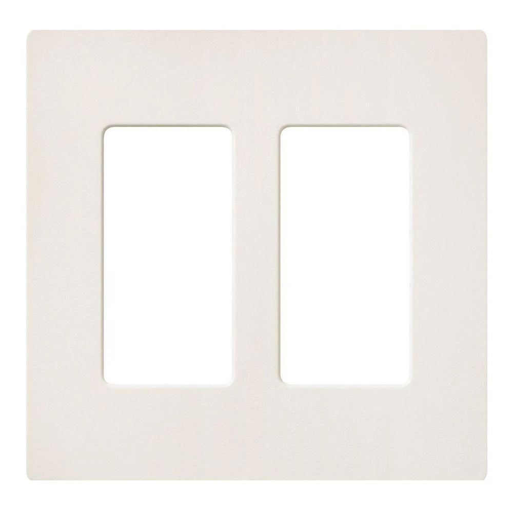 Lutron Claro 2 Gang Wall Plate for Decorator-Style Dimmers, Switches, and Outlets, Satin Finish, SC-2-BI, Biscuit