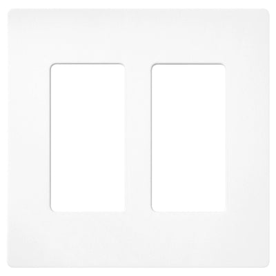 Lutron Claro 2 Gang Wall Plate for Decorator-Style Dimmers, Switches, and Outlets, Satin Finish, SC-2-BW, Brilliant White