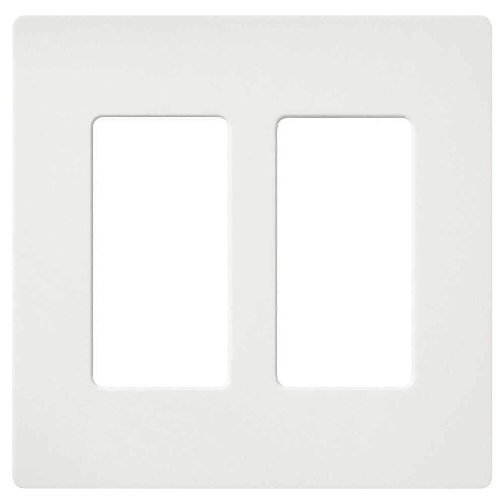 Lutron Claro 2 Gang Wall Plate for Decorator-Style Dimmers, Switches, and Outlets, Satin Finish, SC-2-RW, Architectural White