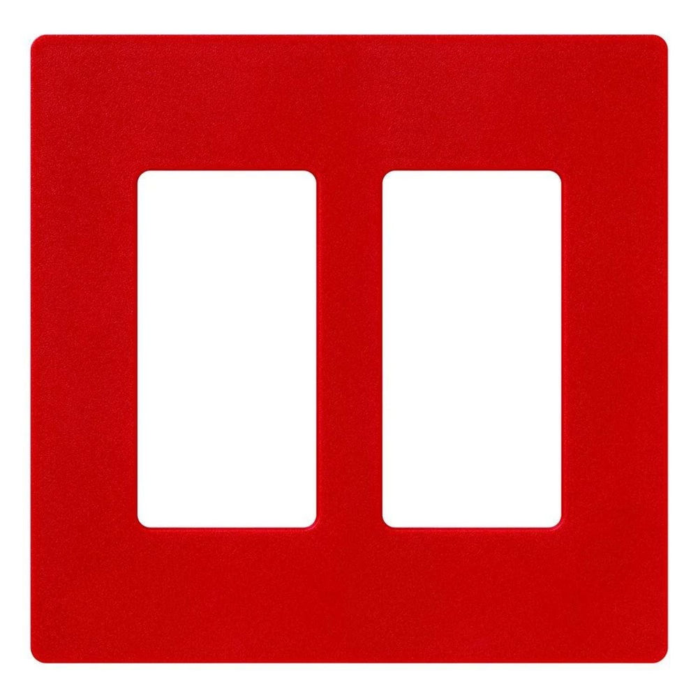 Lutron Claro 2 Gang Wall Plate for Decorator-Style Dimmers, Switches, and Outlets, Satin Finish, SC-2-SR, Signal Red