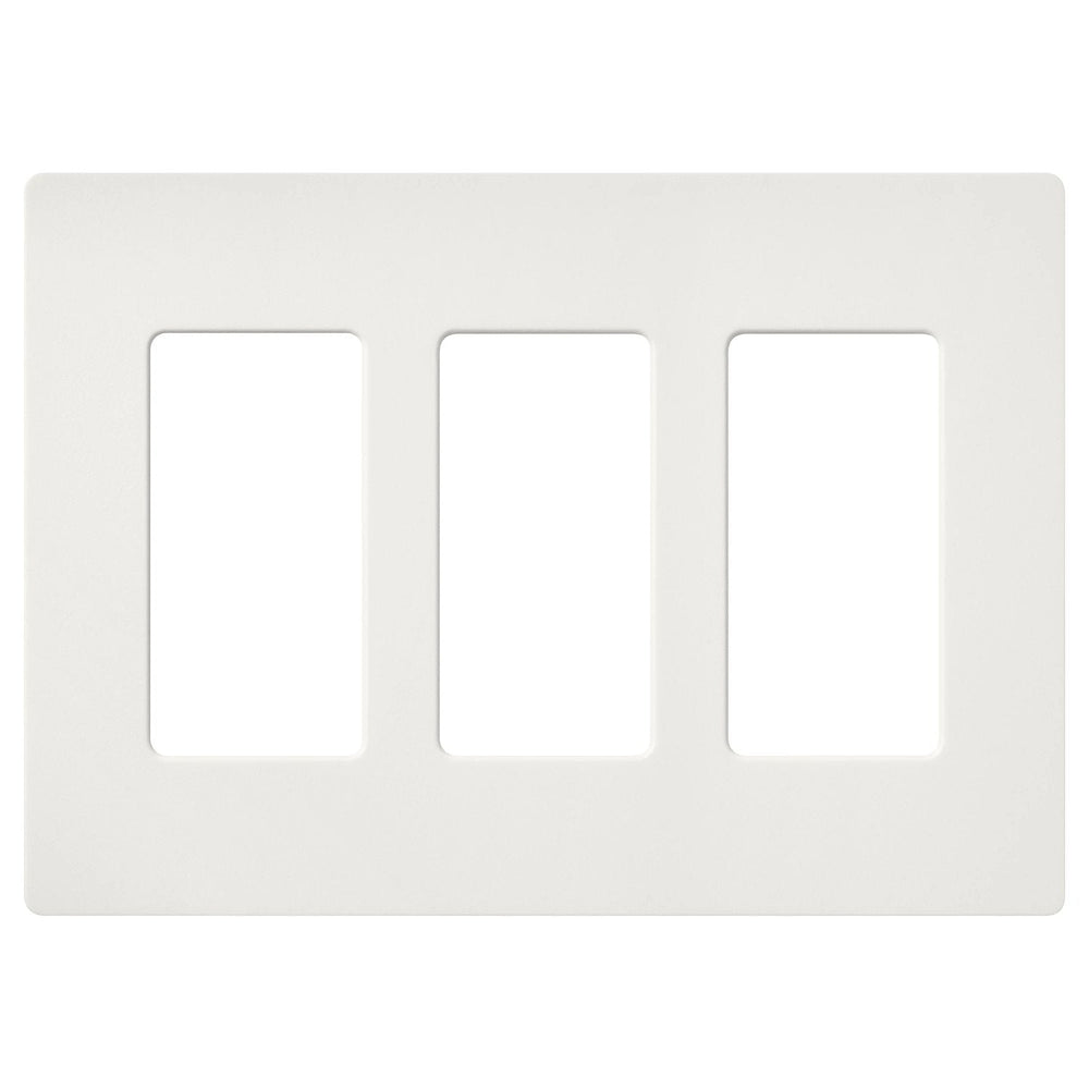 Lutron Claro 3 Gang Wall Plate for Decorator-Style Dimmers, Switches, and Outlets, Satin Finish, SC-3-RW, Architectural White