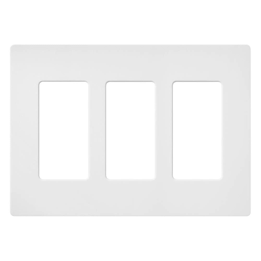 Lutron Claro 3 Gang Wall Plate for Decorator-Style Dimmers, Switches, and Outlets, Satin Finish, SC-3-SW, Snow White