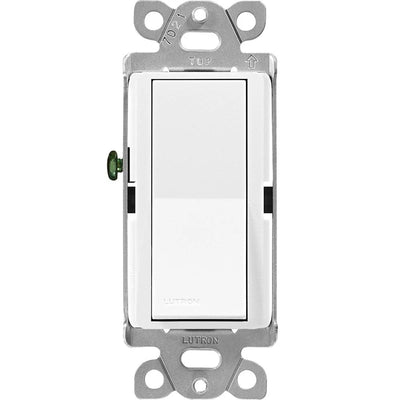 Lutron Claro Single Pole/3-Way, On/Off Rocker Switch, 15A, Satin Finish, SC-3PS-SW, Snow White