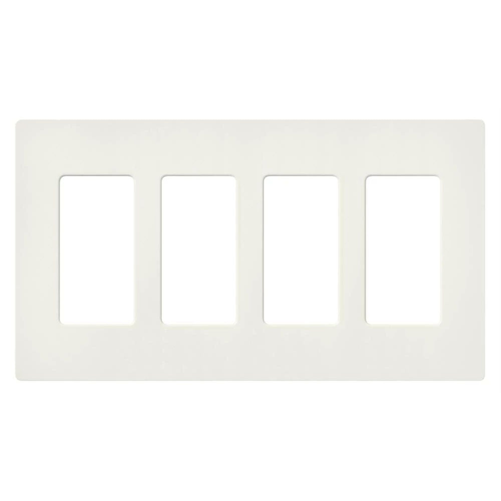 Lutron Claro 4 Gang Wall Plate for Decorator-Style Dimmers, Switches, and Outlets, Satin Finish, SC-4-BI, Biscuit