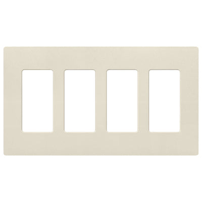 Lutron Claro 4 Gang Wall Plate for Decorator-Style Dimmers, Switches, and Outlets, Satin Finish, SC-4-PM, Pumice