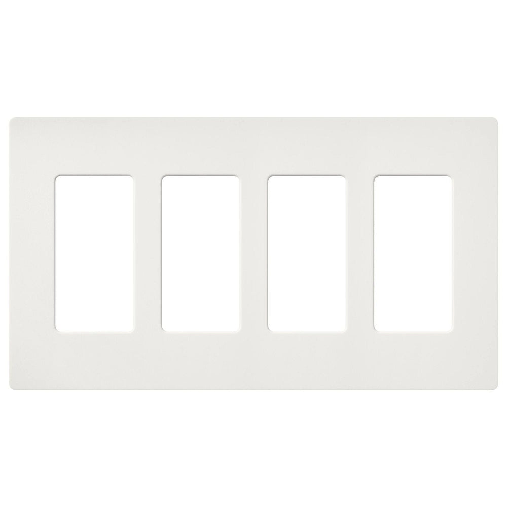 Lutron Claro 4 Gang Wall Plate for Decorator-Style Dimmers, Switches, and Outlets, Satin Finish, SC-4-RW, Architectural White