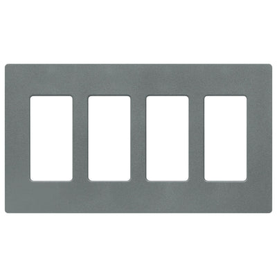 Lutron Claro 4 Gang Wall Plate for Decorator-Style Dimmers, Switches, and Outlets, Satin Finish, SC-4-SL, Slate