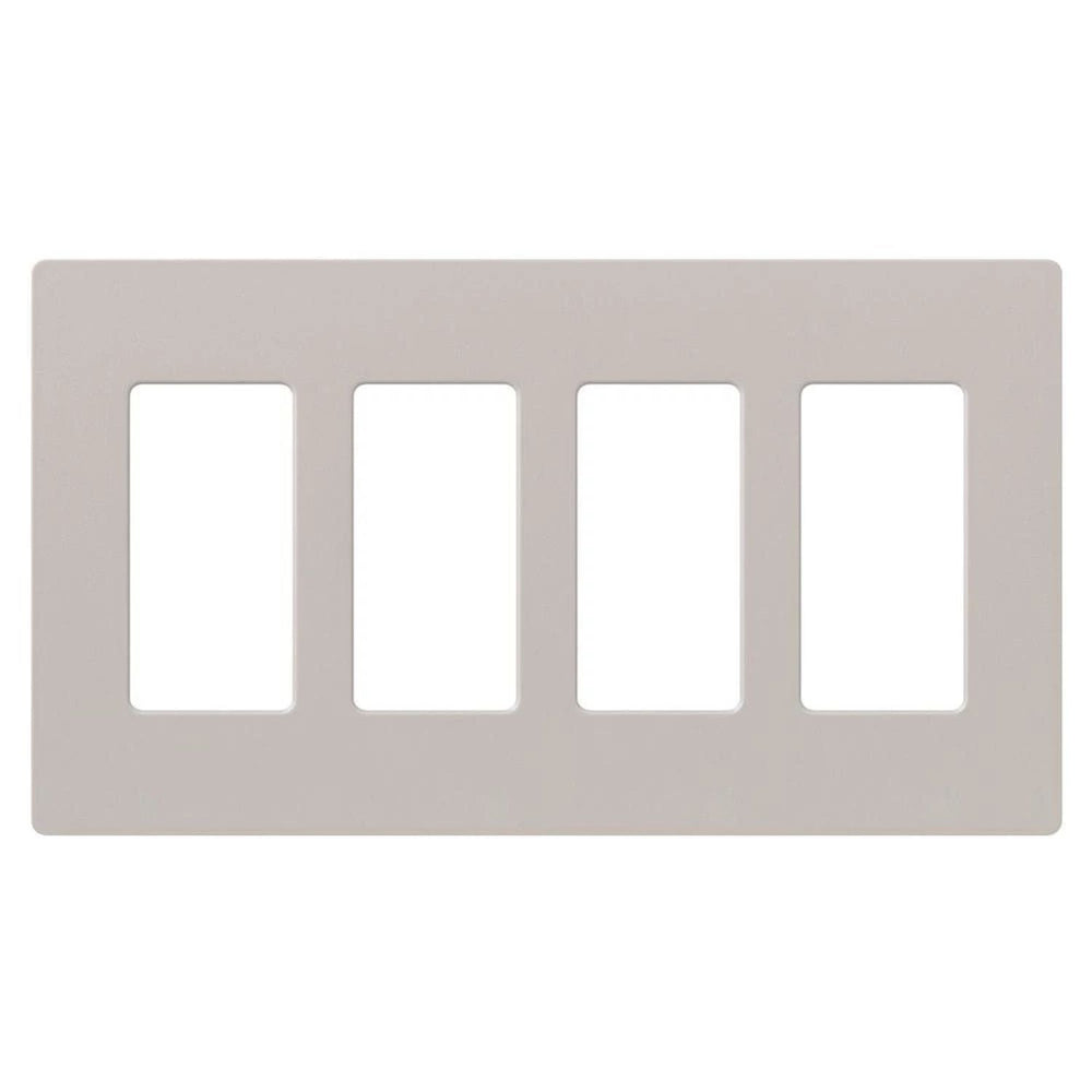 Lutron Claro 4 Gang Wall Plate for Decorator-Style Dimmers, Switches, and Outlets, Satin Finish, SC-4-TP, Taupe
