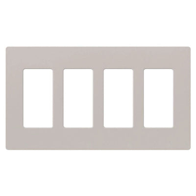 Lutron Claro 4 Gang Wall Plate for Decorator-Style Dimmers, Switches, and Outlets, Satin Finish, SC-4-TP, Taupe