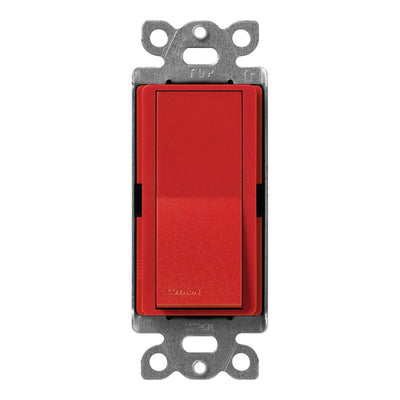 Lutron Claro 4-Way, On/Off Rocker Switch, 15A, Satin Finish, SC-4PS-SR, Signal Red