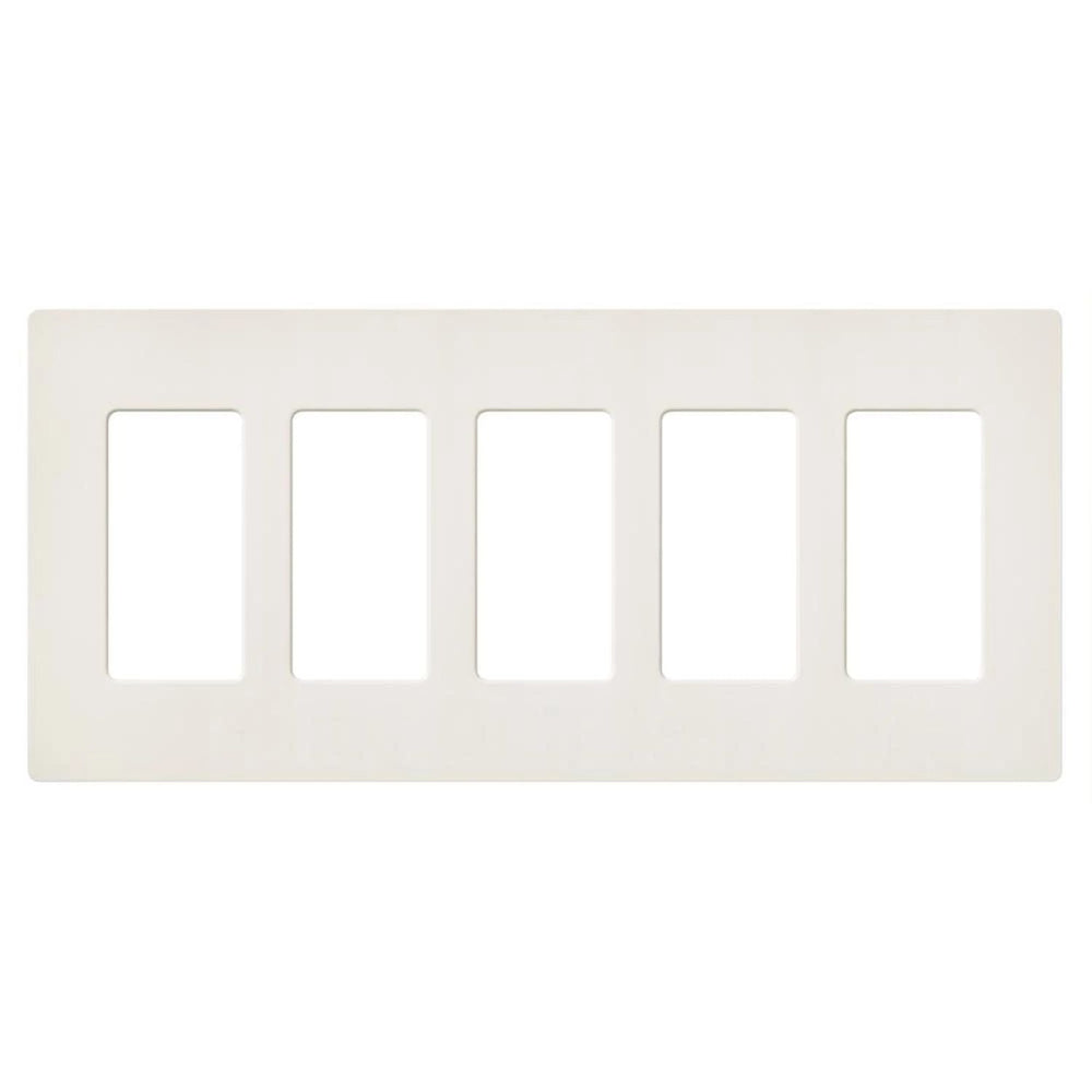 Lutron Claro 5 Gang Wall Plate for Decorator-Style Dimmers, Switches, and Outlets, Satin Finish, SC-5-BI, Biscuit