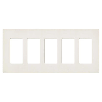 Lutron Claro 5 Gang Wall Plate for Decorator-Style Dimmers, Switches, and Outlets, Satin Finish, SC-5-BI, Biscuit