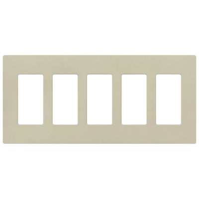 Lutron Claro 5 Gang Wall Plate for Decorator-Style Dimmers, Switches, and Outlets, Satin Finish, SC-5-CY, Clay