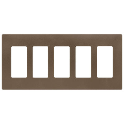 Lutron Claro 5 Gang Wall Plate for Decorator-Style Dimmers, Switches, and Outlets, Satin Finish, SC-5-EP, Espresso