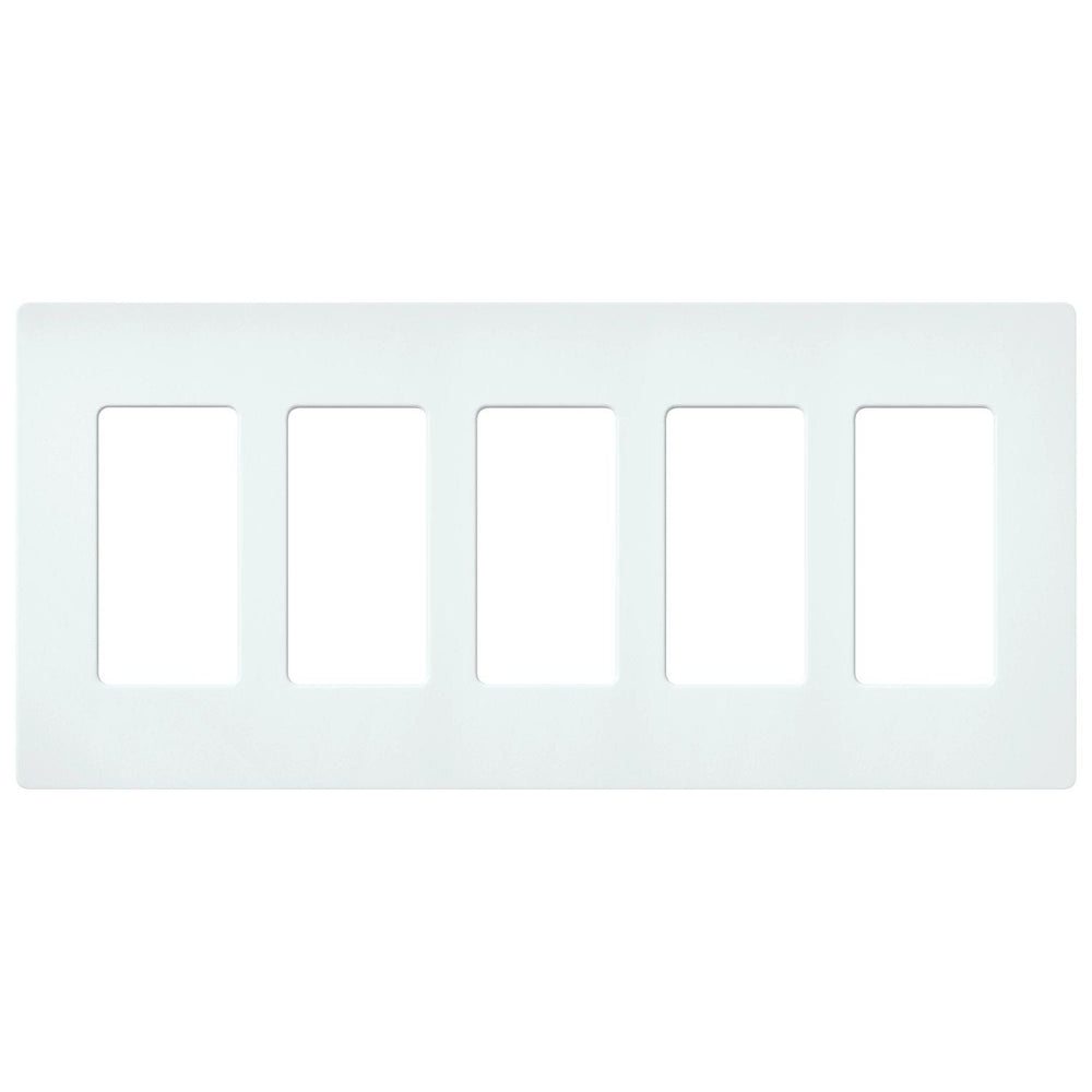 Lutron Claro 5 Gang Wall Plate for Decorator-Style Dimmers, Switches, and Outlets, Satin Finish, SC-5-GL, Glacier White