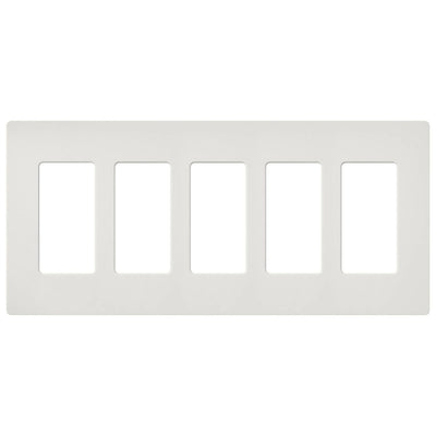 Lutron Claro 5 Gang Wall Plate for Decorator-Style Dimmers, Switches, and Outlets, Satin Finish, SC-5-LG, Lunar Gray