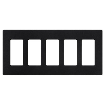 Lutron Claro 5 Gang Wall Plate for Decorator-Style Dimmers, Switches, and Outlets, Satin Finish, SC-5-MN, Midnight